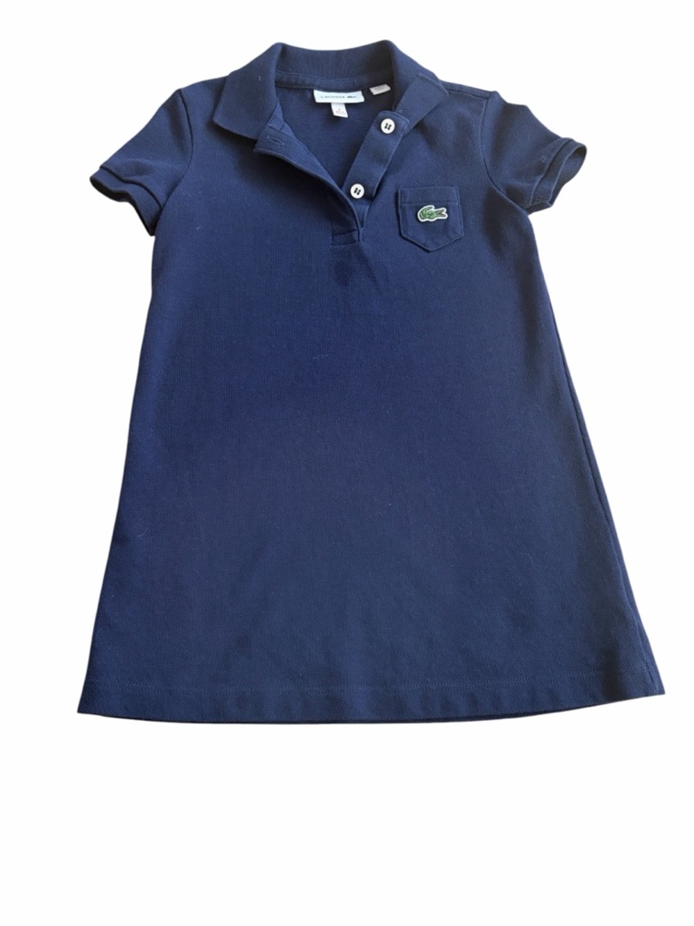 Lacoste Navy Girls' Polo Dress with Crocodile Patch